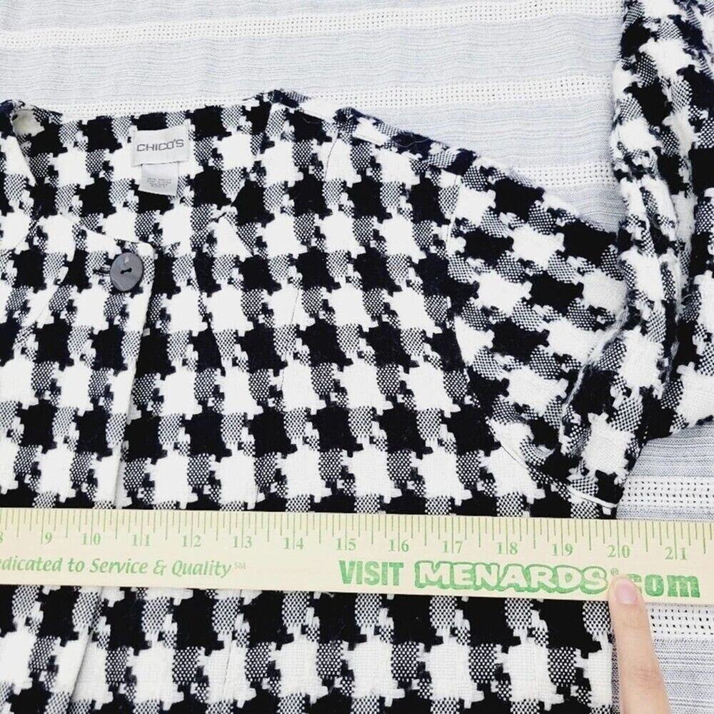 Chico's Womens Black White Houndstooth Vintage Aesthetic Jacket Size Small - Picture 7 of 13